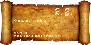 Rendes Endre névjegykártya